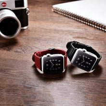 Заредете изображение във визуализатора на галерията – iCarer Leather Vintage wristband genuine leather strap for Watch 3 38mm / Watch 2 38mm / Watch 1 38mm dark blue (RIW117-DB（38）) - TopMag
