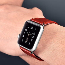Заредете изображение във визуализатора на галерията – iCarer Leather Vintage wristband genuine leather strap for Watch 3 38mm / Watch 2 38mm / Watch 1 38mm dark blue (RIW117-DB（38）) - TopMag
