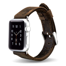 Заредете изображение във визуализатора на галерията – iCarer Leather Crazy Horse wristband genuine leather strap for Watch 3 38mm / Watch 2 38mm / Watch 1 38mm brown (RIW115-BN（38）) - TopMag
