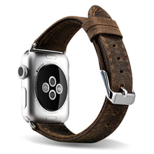 Заредете изображение във визуализатора на галерията – iCarer Leather Crazy Horse wristband genuine leather strap for Watch 3 38mm / Watch 2 38mm / Watch 1 38mm brown (RIW115-BN（38）) - TopMag
