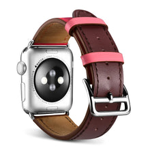 Заредете изображение във визуализатора на галерията – iCarer strap band bracelet for Apple Watch 49mm / 45mm / 44mm / 42mm brown-pink (RIW120-PC) - TopMag
