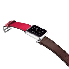 Заредете изображение във визуализатора на галерията – iCarer strap band bracelet for Apple Watch 49mm / 45mm / 44mm / 42mm brown-pink (RIW120-PC) - TopMag

