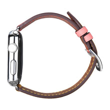 Заредете изображение във визуализатора на галерията – iCarer strap band bracelet for Apple Watch 49mm / 45mm / 44mm / 42mm brown-pink (RIW120-PC) - TopMag

