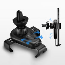 Заредете изображение във визуализатора на галерията – iCarer wireless car Qi charger 10W air vent gravity car mount brown (IWXC004-BN) - TopMag
