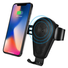 Заредете изображение във визуализатора на галерията – iCarer wireless car Qi charger 10W air vent gravity car mount black (IWXC004-BK) - TopMag
