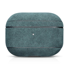 Заредете изображение във визуализатора на галерията – iCarer Leather Alcantara natural leather case for AirPods Pro green (WMAP006-GN) - TopMag
