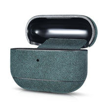 Заредете изображение във визуализатора на галерията – iCarer Leather Alcantara natural leather case for AirPods Pro green (WMAP006-GN) - TopMag
