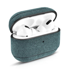 Заредете изображение във визуализатора на галерията – iCarer Leather Alcantara natural leather case for AirPods Pro green (WMAP006-GN) - TopMag
