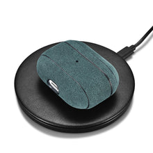 Заредете изображение във визуализатора на галерията – iCarer Leather Alcantara natural leather case for AirPods Pro green (WMAP006-GN) - TopMag
