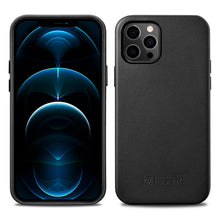 Заредете изображение във визуализатора на галерията – iCarer Case Leather genuine leather case for iPhone 12 mini black (WMI1215-BK) (MagSafe compatible) - TopMag
