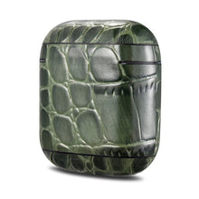 Заредете изображение във визуализатора на галерията – iCarer Leather Crocodile natural leather case for AirPods 2 / AirPods 1 green (WMAP008-GN) - TopMag
