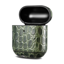 Заредете изображение във визуализатора на галерията – iCarer Leather Crocodile natural leather case for AirPods 2 / AirPods 1 green (WMAP008-GN) - TopMag
