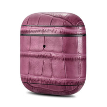 Заредете изображение във визуализатора на галерията – iCarer Leather Bamboo natural leather case for AirPods 2 / AirPods 1 purple (WMAP009-PE) - TopMag
