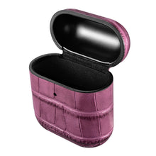 Заредете изображение във визуализатора на галерията – iCarer Leather Bamboo natural leather case for AirPods 2 / AirPods 1 purple (WMAP009-PE) - TopMag
