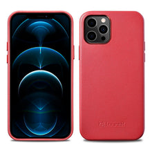 Заредете изображение във визуализатора на галерията – iCarer Case Leather genuine leather case for iPhone 12 mini red (WMI1215-RD) (MagSafe compatible) - TopMag
