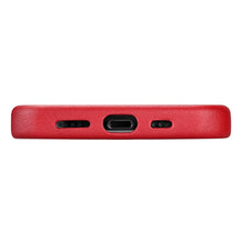 Заредете изображение във визуализатора на галерията – iCarer Case Leather genuine leather case for iPhone 12 mini red (WMI1215-RD) (MagSafe compatible) - TopMag
