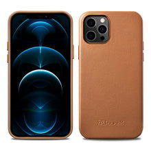 Заредете изображение във визуализатора на галерията – iCarer Case Leather genuine leather case for iPhone 12 Pro Max brown (WMI1217-BN) (MagSafe compatible) - TopMag
