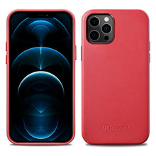Заредете изображение във визуализатора на галерията – iCarer Case Leather genuine leather case for iPhone 12 Pro / iPhone 12 red (WMI1216-RD) (MagSafe compatible) - TopMag
