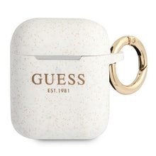 Заредете изображение във визуализатора на галерията – Guess GUA2SGGEH AirPods cover biały/white Silicone Glitter - TopMag
