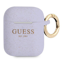 Заредете изображение във визуализатора на галерията – Guess GUA2SGGEU AirPods cover purpurowy/purple Silicone Glitter - TopMag
