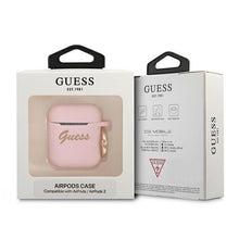 Заредете изображение във визуализатора на галерията – Guess GUA2SSSI AirPods cover różowy/pink Silicone Vintage Script - TopMag
