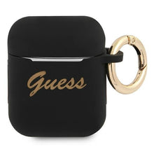 Заредете изображение във визуализатора на галерията – Guess GUA2SSSK AirPods cover czarny/black Silicone Vintage Script - TopMag
