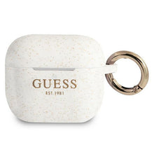Заредете изображение във визуализатора на галерията – Guess GUA3SGGEH AirPods 3 cover biały/white Silicone Glitter - TopMag
