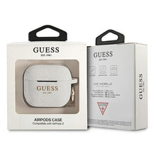 Заредете изображение във визуализатора на галерията – Guess GUA3SGGEH AirPods 3 cover biały/white Silicone Glitter - TopMag
