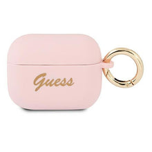 Заредете изображение във визуализатора на галерията – Guess GUAPSSSI AirPods Pro cover różowy/pink Silicone Vintage Script - TopMag
