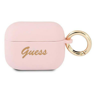 Guess GUAPSSSI AirPods Pro cover różowy/pink Silicone Vintage Script - TopMag