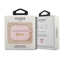 Заредете изображение във визуализатора на галерията – Guess GUAPSSSI AirPods Pro cover różowy/pink Silicone Vintage Script - TopMag
