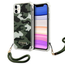 Заредете изображение във визуализатора на галерията – Guess GUHCN61KSARKA iPhone 11 6,1" / Xr zielony/khaki hardcase Camo Collection - TopMag
