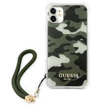 Заредете изображение във визуализатора на галерията – Guess GUHCN61KSARKA iPhone 11 6,1" / Xr zielony/khaki hardcase Camo Collection - TopMag
