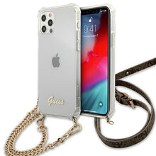 Заредете изображение във визуализатора на галерията – Guess GUHCP12LKC4GSGO iPhone 12 Pro Max 6,7" Transparent hardcase 4G Gold Chain - TopMag
