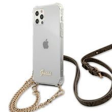Заредете изображение във визуализатора на галерията – Guess GUHCP12LKC4GSGO iPhone 12 Pro Max 6,7" Transparent hardcase 4G Gold Chain - TopMag
