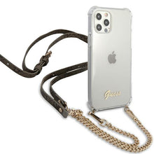 Заредете изображение във визуализатора на галерията – Guess GUHCP12LKC4GSGO iPhone 12 Pro Max 6,7" Transparent hardcase 4G Gold Chain - TopMag

