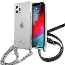 Заредете изображение във визуализатора на галерията – Guess GUHCP12LKC4GSSI iPhone 12 Pro Max 6,7" Transparent hardcase 4G Silver Chain - TopMag
