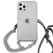 Заредете изображение във визуализатора на галерията – Guess GUHCP12LKC4GSSI iPhone 12 Pro Max 6,7" Transparent hardcase 4G Silver Chain - TopMag
