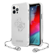 Заредете изображение във визуализатора на галерията – Guess GUHCP12LKS4GSI iPhone 12 Pro Max 6,7" Transparent hardcase 4G Silver Charms Collection - TopMag
