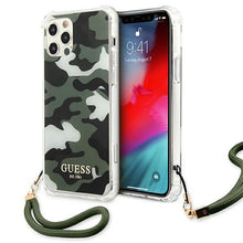 Заредете изображение във визуализатора на галерията – Guess GUHCP12LKSARKA iPhone 12 Pro Max 6,7" zielony/khaki hardcase Camo Collection - TopMag
