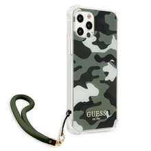 Заредете изображение във визуализатора на галерията – Guess GUHCP12LKSARKA iPhone 12 Pro Max 6,7" zielony/khaki hardcase Camo Collection - TopMag
