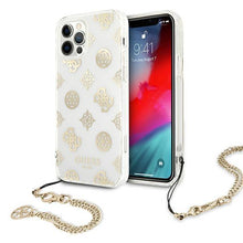 Заредете изображение във визуализатора на галерията – Guess GUHCP12LKSPEGO iPhone 12 Pro Max 6,7" złoty/gold hardcase Peony Chain Collection - TopMag
