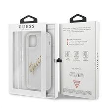 Заредете изображение във визуализатора на галерията – Guess GUHCP12LKTRSVGO iPhone 12 Pro Max 6,7" Transparent hardcase Vintage Script Gold - TopMag
