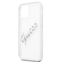 Заредете изображение във визуализатора на галерията – Guess GUHCP12LKTRSVSI iPhone 12 Pro Max 6,7" Transparent hardcase Vintage Script Silver - TopMag
