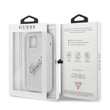 Заредете изображение във визуализатора на галерията – Guess GUHCP12LKTRSVSI iPhone 12 Pro Max 6,7" Transparent hardcase Vintage Script Silver - TopMag
