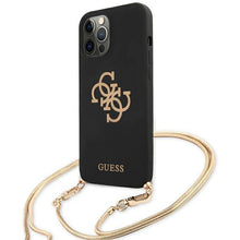 Заредете изображение във визуализатора на галерията – Guess GUHCP12LLSC4GBK iPhone 12 Pro Max 6,7" czarny/black hardcase 4G Gold Chain Collection - TopMag
