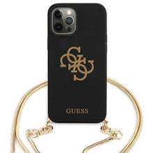 Заредете изображение във визуализатора на галерията – Guess GUHCP12LLSC4GBK iPhone 12 Pro Max 6,7" czarny/black hardcase 4G Gold Chain Collection - TopMag
