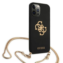 Заредете изображение във визуализатора на галерията – Guess GUHCP12LLSC4GBK iPhone 12 Pro Max 6,7" czarny/black hardcase 4G Gold Chain Collection - TopMag
