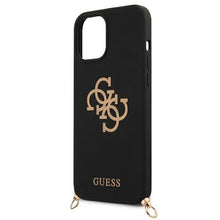 Заредете изображение във визуализатора на галерията – Guess GUHCP12LLSC4GBK iPhone 12 Pro Max 6,7" czarny/black hardcase 4G Gold Chain Collection - TopMag
