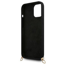 Заредете изображение във визуализатора на галерията – Guess GUHCP12LLSC4GBK iPhone 12 Pro Max 6,7" czarny/black hardcase 4G Gold Chain Collection - TopMag
